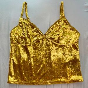 Mustard Yellow Velvet crop top sz M